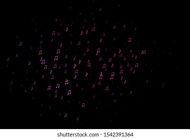 Dark Pink, Blue vector backdrop with music notes. Isolated colorful music keys on abstract background. Modern design for wallpapers.