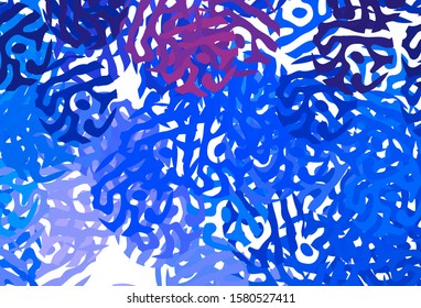 Dark Pink, Blue vector backdrop with memphis shapes. Decorative design in abstract style with random forms. Simple design for your web site.