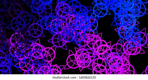 Dark Pink, Blue vector backdrop with mystery symbols. Abstract illustration with gothic gradient shapes. Design for magic, spiritual events.