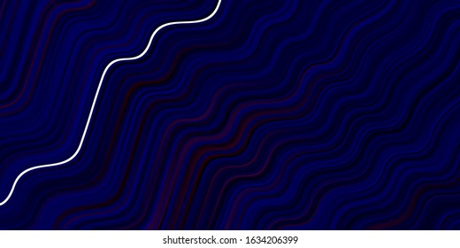 Dark Pink, Blue vector backdrop with wry lines. A shining illustration, which consists of curved lines. A completely new template for your design.