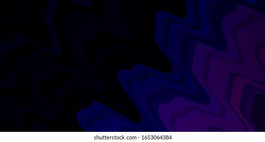Dark Pink, Blue vector backdrop with bent lines. Bright sample with colorful bent lines, shapes. Template for your UI design.