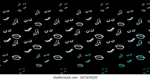 Dark Pink, Blue vector backdrop with woman's power symbols. Colorful illustration with gradient feminism shapes. Elegant design for wallpapers.