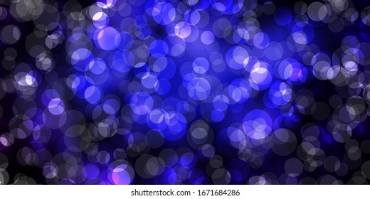 Dark Pink, Blue vector backdrop with dots. Glitter abstract illustration with colorful drops. Pattern for websites.