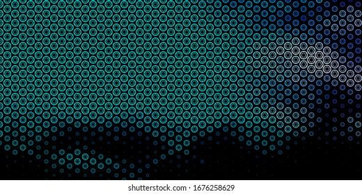 Dark Pink, Blue vector backdrop with mystery symbols. Abstract illustration with gothic gradient shapes. Simple design for occult depiction.