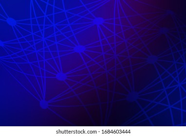 Fondo vector azul oscuro con datos de inteligencia artificial. Diseño colorido de estilo sencillo con enlaces AI. Diseño para la representación de las innovaciones cibernéticas.