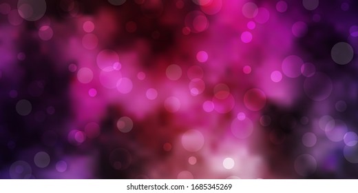 Dark Pink, Blue vector backdrop with dots. Abstract decorative design in gradient style with bubbles. Design for posters, banners.