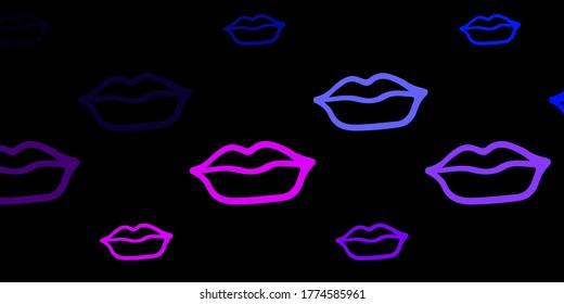 Dark Pink, Blue vector backdrop with woman's power symbols. Simple design in abstract style with women’s rights activism. Background for International Women’s Day.