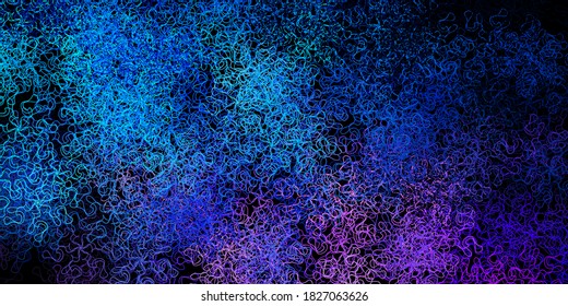 Dark pink, blue vector backdrop with circular arc. Colorful illustration in circular style with lines. Smart design for your promotions.