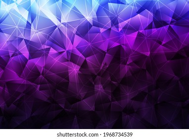 Dark Pink, Blue vector backdrop with lines, triangles. Abstract gradient illustration with triangles. Simple design for your web site.
