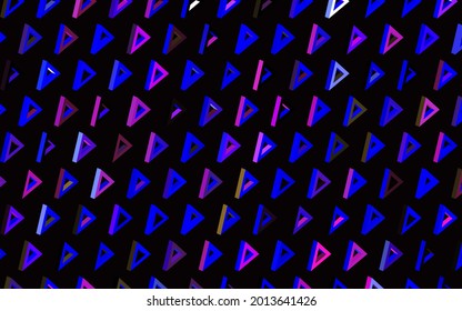 Pink oscuro, azul vectorial fondo con líneas, triángulos. Hermosa ilustración con triángulos de estilo natural. Plantilla moderna para la página de inicio.