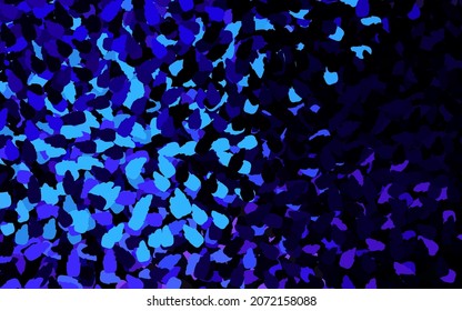 Dunkelrosa, blauer Vektorhintergrund mit Memphis-Formen. Dekoratives Design im abstrakten Stil mit zufälligen Formen. Hintergrund für ein Handy.