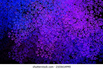 Dark Pink, Blue vector backdrop with small and big stars. Blurred decorative design in simple style with stars. Pattern for astrology websites.