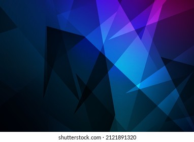 Dunkelrosa, blauer Vektorhintergrund mit Linien, Dreiecken. Moderne abstrakte Illustration mit bunten Dreiecken. Modernes Template für die Zielseite.