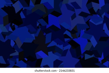 Dark Pink, Blue vector backdrop with small and big stars. Shining colored illustration with stars. Template for cosmic backgrounds.