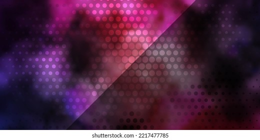 Dark Pink, Blue vector backdrop with circles. Glitter abstract illustration with colorful drops. Design for your commercials.