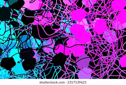 Dark Pink, Blue vector backdrop with memphis shapes. Decorative design in abstract style with random forms. Best smart design for your business.