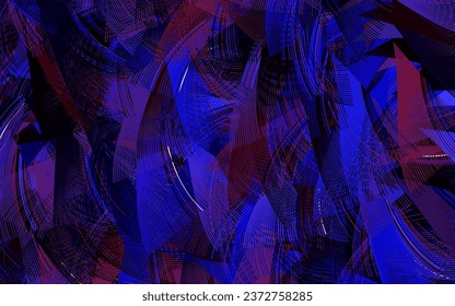 Dark Pink, Blue vector backdrop with curved lines. Modern gradient abstract illustration with bandy lines. Texture for booklets, leaflets.