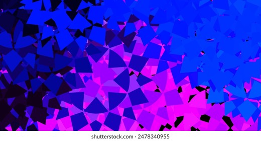 Rosa oscuro, fondo de Vector azul con triángulos, líneas. Ilustración con Formas abstractas coloridas del triángulo. Una adición fácil a sus anuncios.