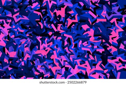 Dark Pink, Blue vector backdrop with small and big stars. Stars on blurred abstract background with gradient. Best design for your ad, poster, banner.