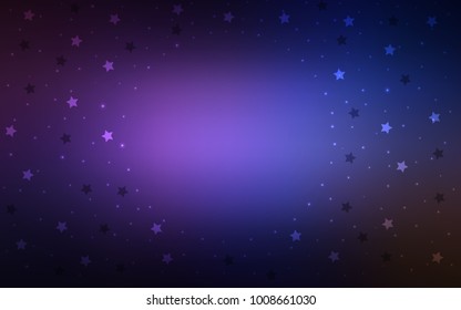 Dark Pink, Blue vector background with colored stars. Shining colored illustration with stars. The pattern can be used for wrapping gifts.