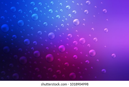 Dark Pink, Blue vector background with bubbles. Glitter abstract illustration with blurred drops of rain. The pattern can be used for beautiful websites.