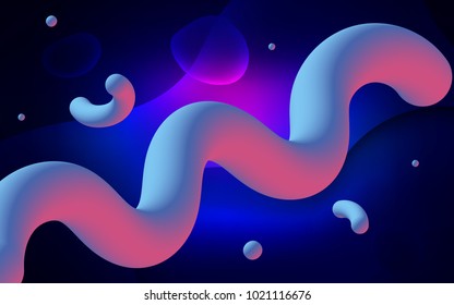 Dark Pink, Blue vector background with lava shapes. Blurred geometric sample with gradient bubbles.  A completely new template for your business design.