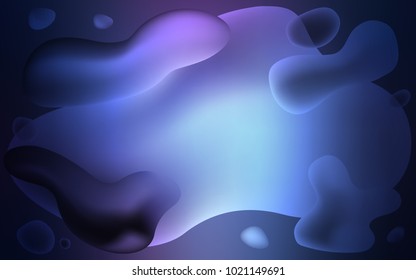 Dark Pink, Blue vector background with bubble shapes. Blurred geometric sample with gradient bubbles.  A completely new memphis design for your business.