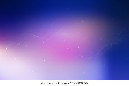 Dark Pink, Blue vector background with bubbles. Blurred bubbles on abstract background with colorful gradient. The pattern can be used for ads, leaflets of liquid.