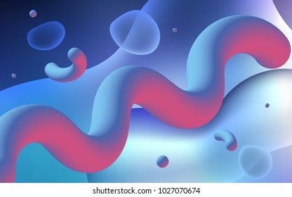 Dark Pink, Blue vector background with lava shapes. A vague circumflex abstract illustration with gradient. The elegant pattern for brand book.