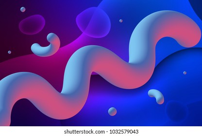Dark Pink, Blue vector background with curved circles. A sample with blurred bubble shapes. Textured wave pattern for backgrounds.