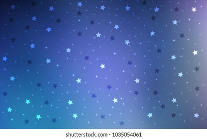 Dark Pink, Blue vector background with colored stars. Decorative shining illustration with stars on abstract template. Smart design for your business advert.