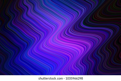 Dark Pink, Blue vector background with bent lines. Glitter abstract illustration with wry lines. A completely new template for your business design.