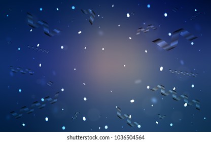 Dark Pink, Blue vector background with xmas confetti. Beautiful colored illustration with ribbon in celebration style. New design for ad, poster, banner of your Party.