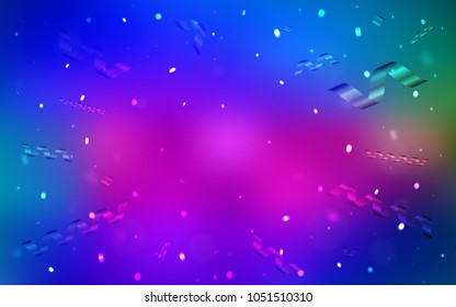 Dark Pink, Blue vector background with xmas confetti. Blurred decorative design in anniversary style with confetti. Beautiful design for your business advert of anniversary.