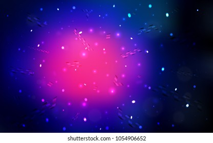 Dark Pink, Blue vector background with xmas confetti. Beautiful colored illustration with ribbon in celebration style. The pattern can be used for carnival, festival leaflets.