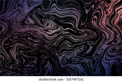 Dark Pink, Blue vector background with curved circles. Shining crooked illustration in marble style. Marble design for your web site.