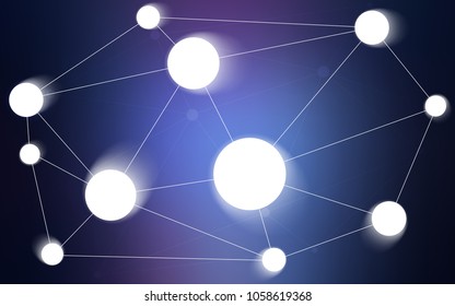 Dark Pink, Blue vector background with dots and lines. Design with connection of dots and lines on colorful background. Beautiful design for your business advert.