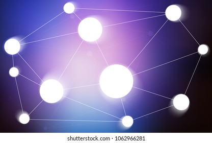 Dark Pink, Blue vector background with dots and lines. Design with connection of dots and lines on colorful background. Pattern can be used for beautiful websites.