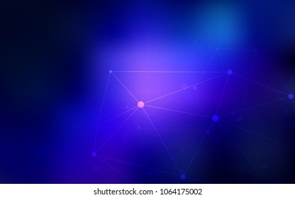 Dark Pink, Blue vector background with dots and lines. Design with connection of dots and lines on colorful background. Beautiful design for your business advert.