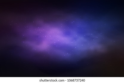 Dark Pink, Blue vector background with galaxy stars. Shining illustration with sky stars on abstract template. Best design for your ad, poster, banner.