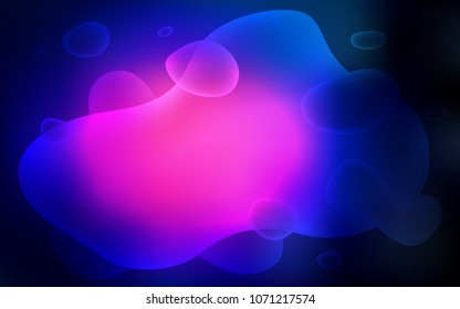 Dark Pink, Blue vector background with bubble shapes. Modern gradient abstract illustration with bandy lines. The best blurred design for your business.