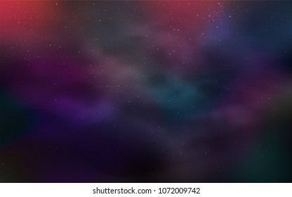 Dark Pink, Blue vector background with galaxy stars. Shining colored illustration with bright astronomical stars. Template for cosmic backgrounds.