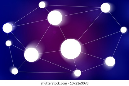 Dark Pink, Blue vector background with bubbles, lines. Modern abstract colorful illustration with spheres and lines. Pattern can be used for futuristic ad, booklets.