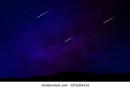 Dark Pink, Blue vector background with galaxy stars. Space stars on blurred abstract background with gradient. Smart design for your business advert.