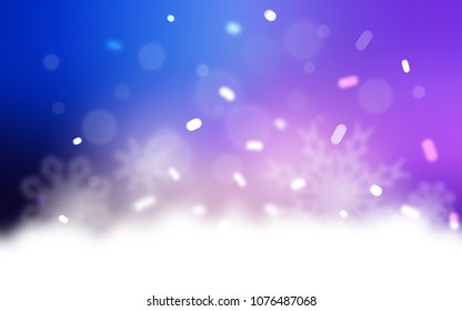 Dark Pink, Blue vector background with xmas snowflakes. Modern geometrical abstract illustration with crystals of ice. The pattern can be used for new year ad, booklets.
