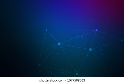 Dark Pink, Blue vector background with dots and lines. Colorful illustration with circles and lines in futuristic style. Beautiful design for your business advert.