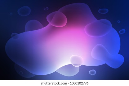 Dark Pink, Blue vector background with bent lines. Blurred geometric sample with gradient bubbles.  A completely new memphis design for your business.