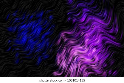 Dark Pink, Blue vector background with lamp shapes. Modern gradient abstract illustration with bandy lines. The best blurred design for your business.