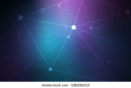 Dark Pink, Blue vector background with bubbles, lines. Colorful illustration with circles and lines in futuristic style. New design for ad, poster, banner of your website.