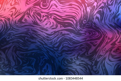 Dark Pink, Blue vector background with lava shapes. Shining illustration, which consist of blurred lines, circles. The template for cell phone backgrounds.